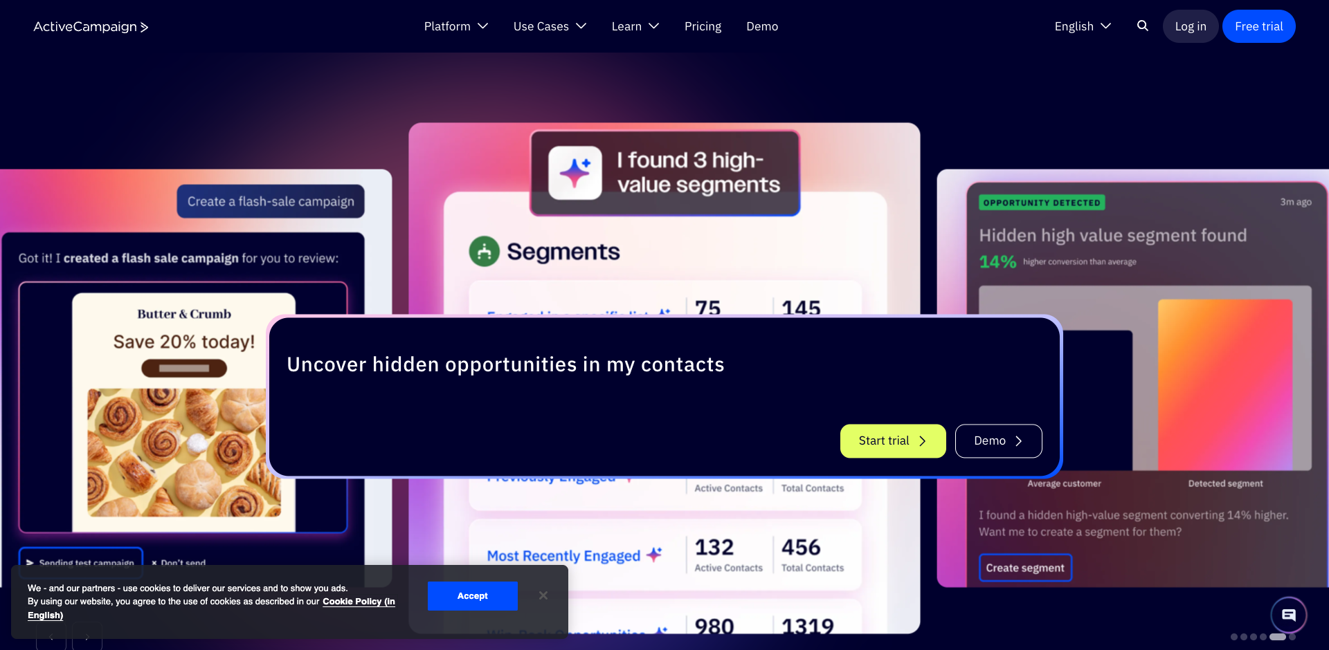 ActiveCampaign homepage screenshot