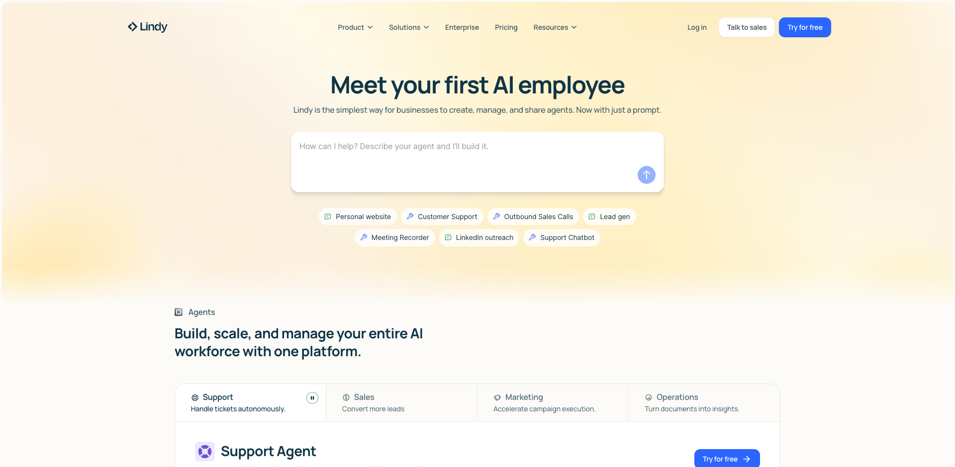 Lindy homepage screenshot