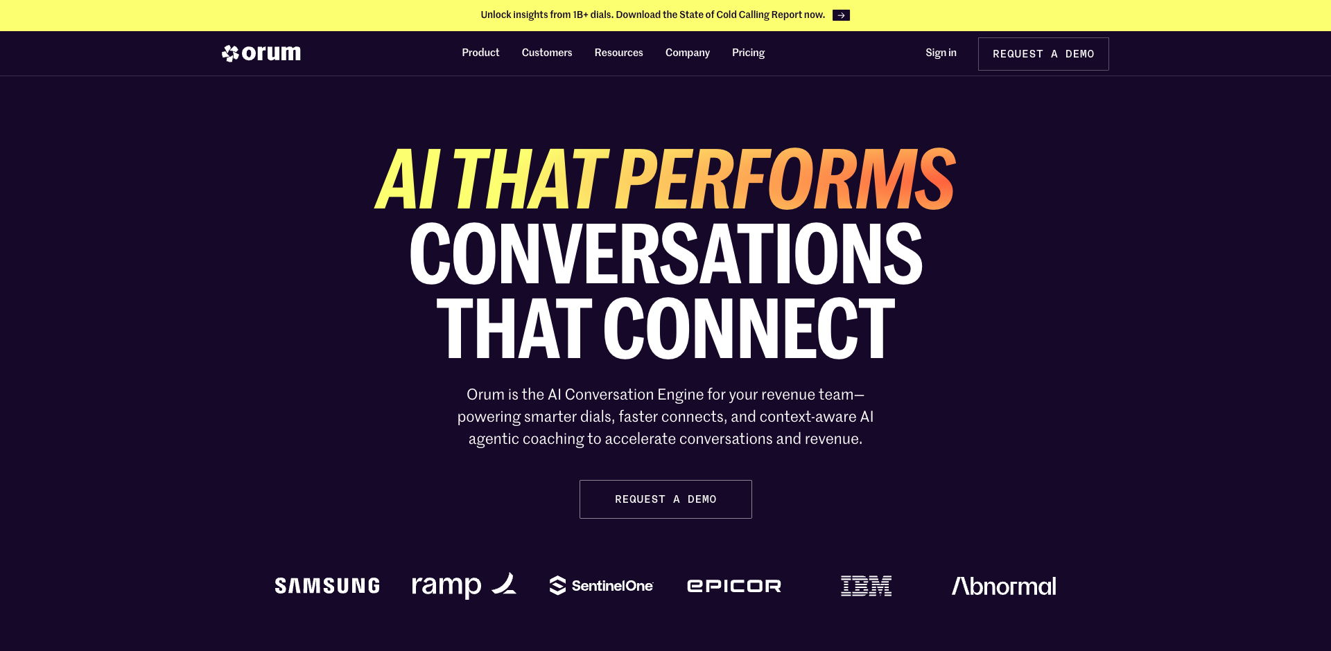 Orum homepage screenshot