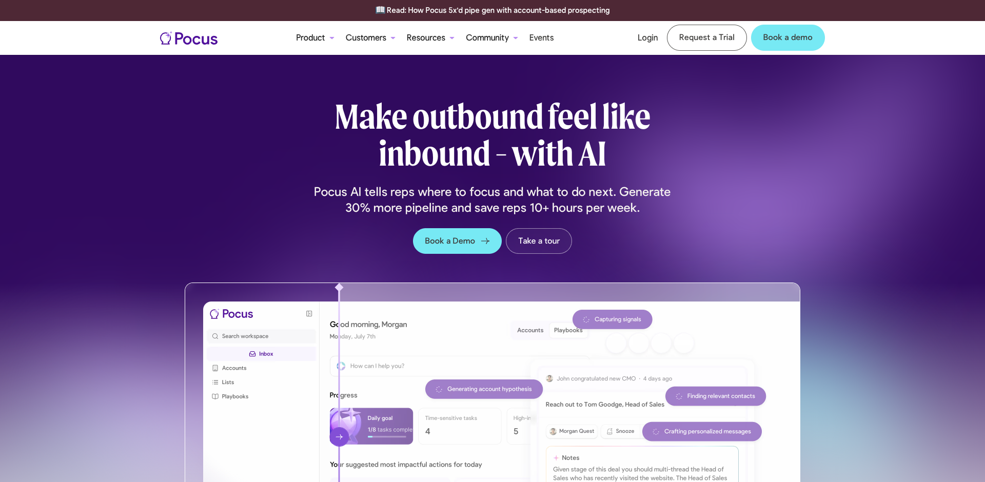 Pocus homepage screenshot