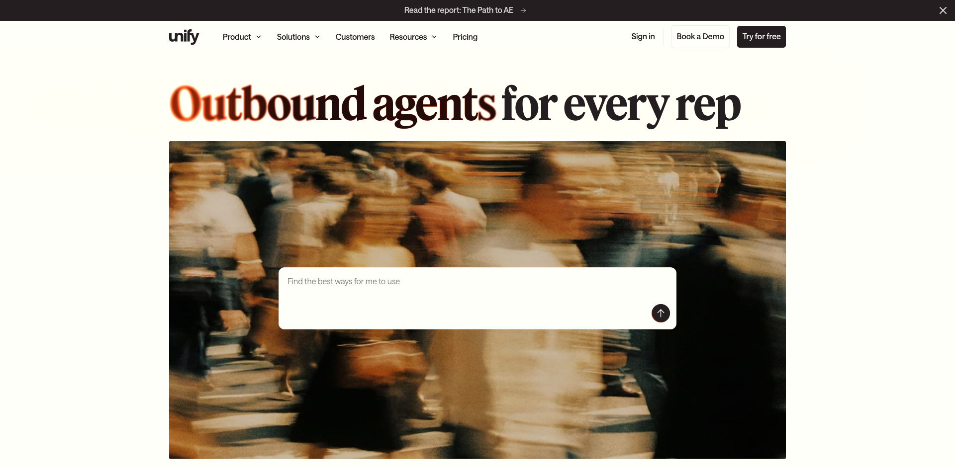 Unify homepage screenshot