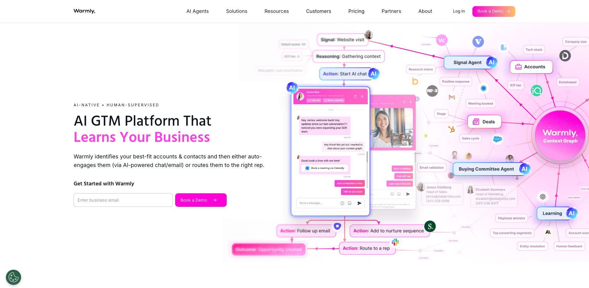 Warmly homepage screenshot