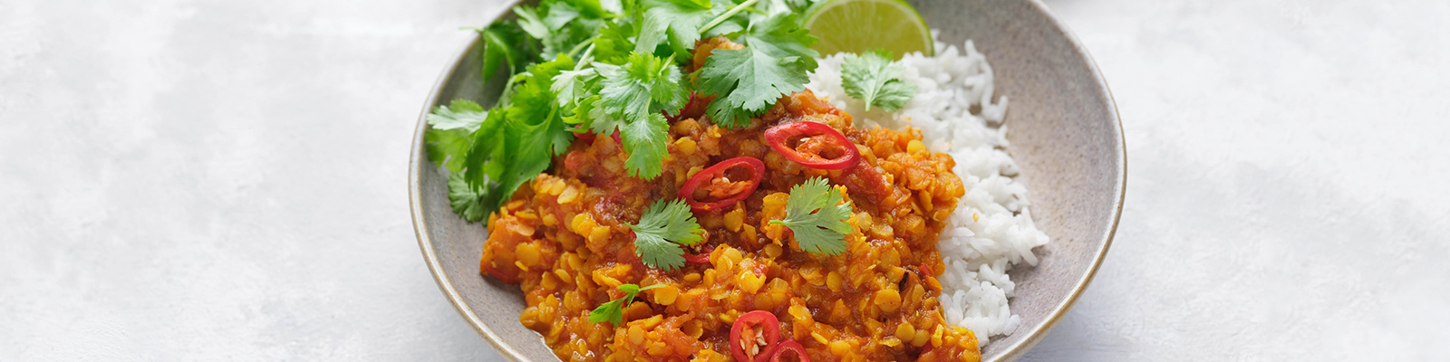 Spicy Red Lentil Dhal with Chilli & Coriander