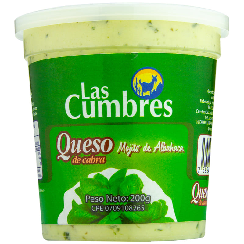 LAS CUMBRES QUESO 200 GR CABRA ALBAHACA