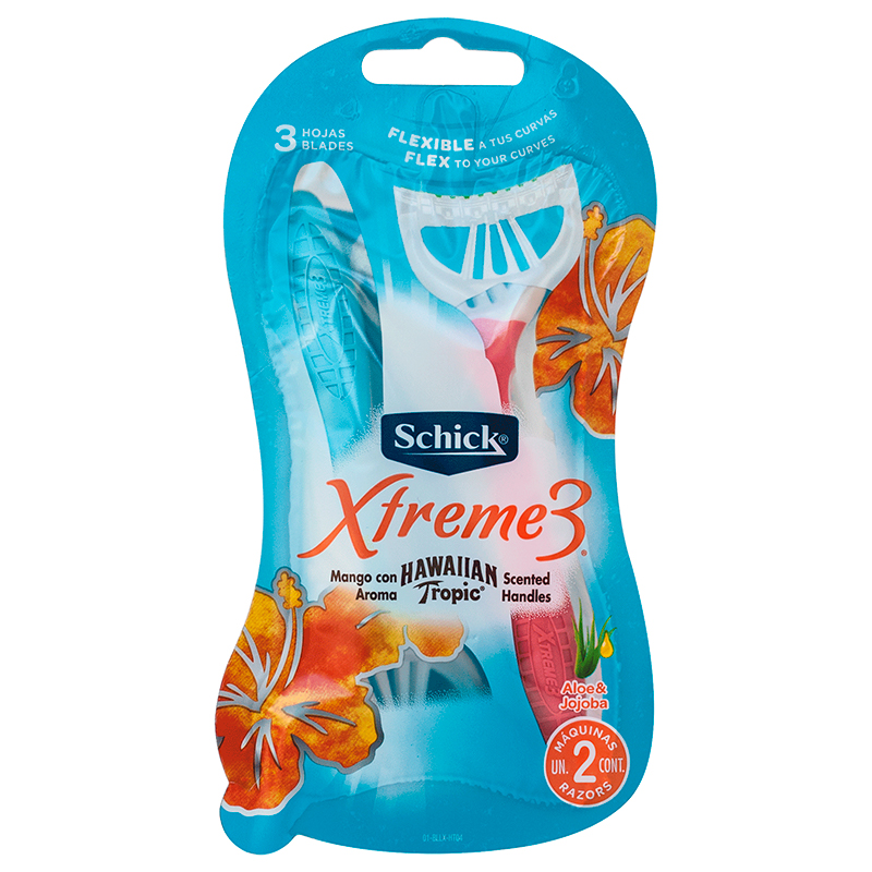 AFEITADORA XTREME 3 HAWAIN TROPIC SCHICK 2 UND