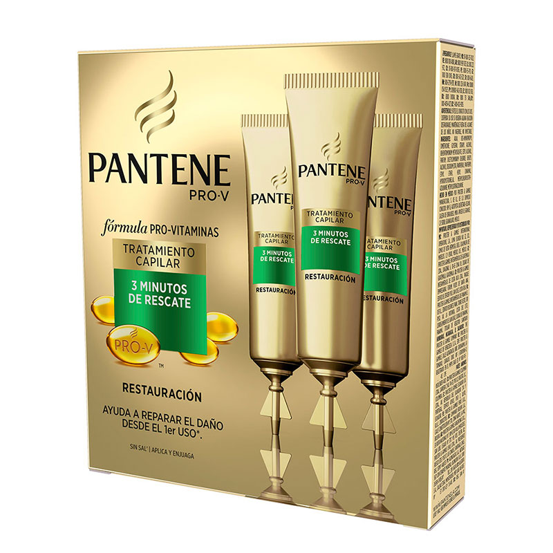TRATAMIENTO CAPILAR PANTENE 3 MINUTOS DE RESCATE 3 X 15 ML CADA UNO