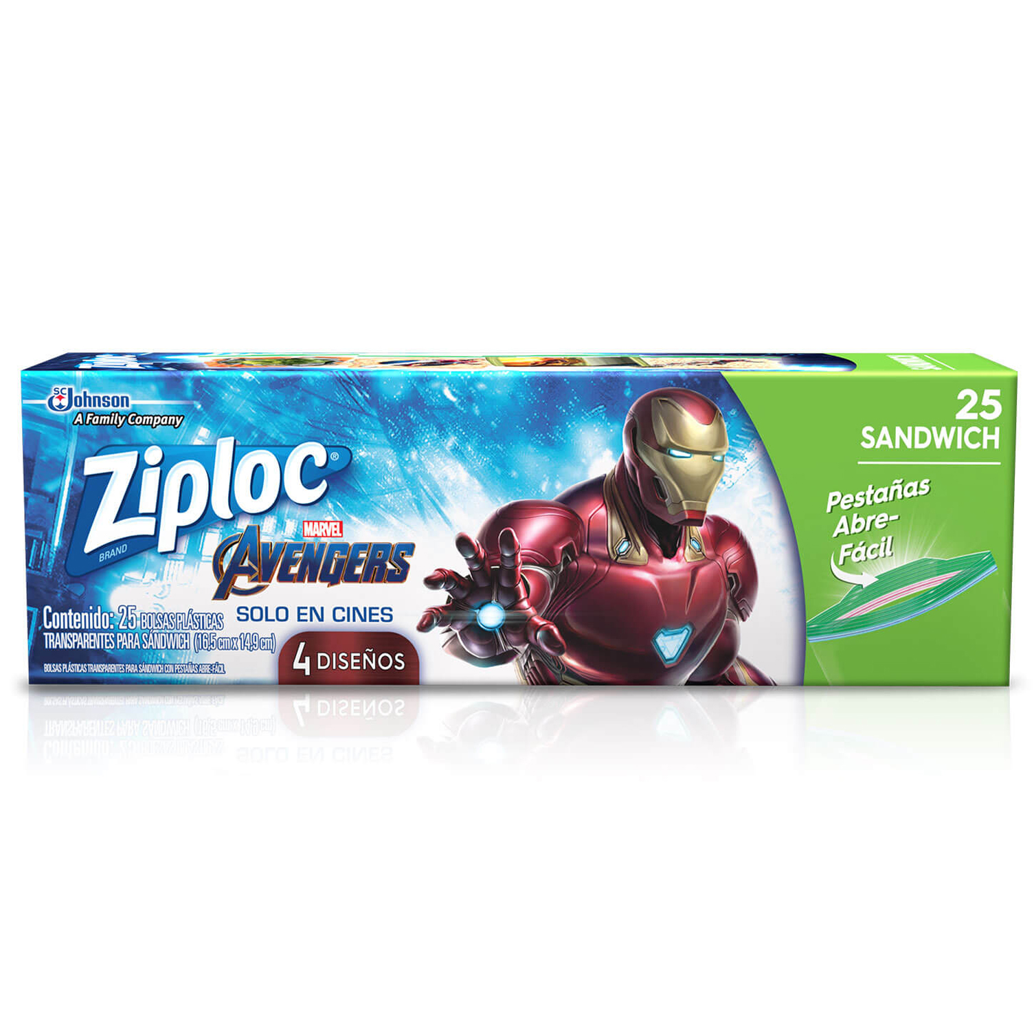 BOLSA ZIPLOC AVENGERS 25 UNIDADES