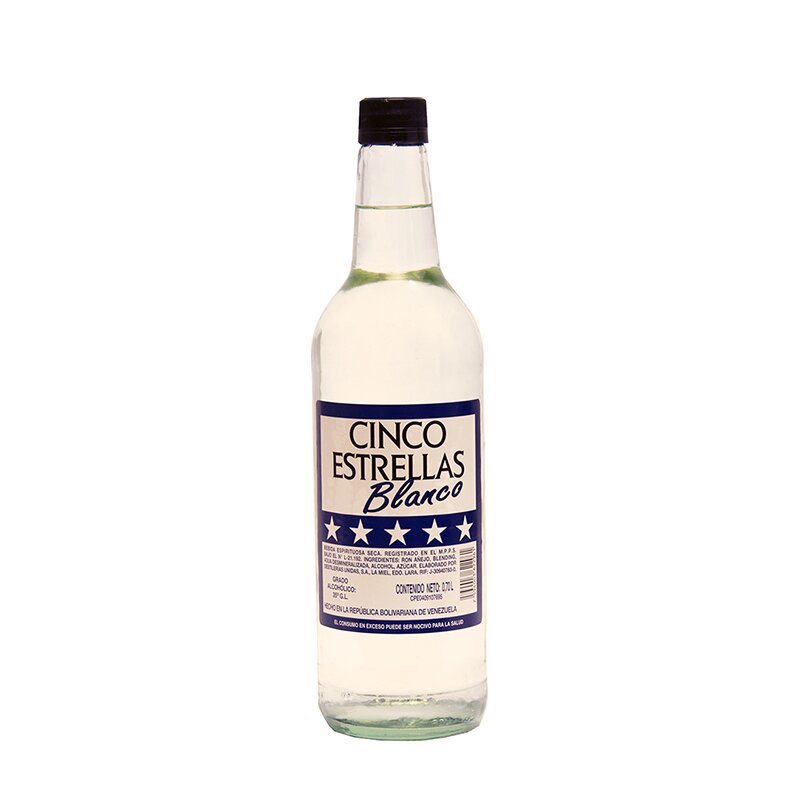 CINCO ESTRELLAS LICOR DE RON BLANCO 0.70