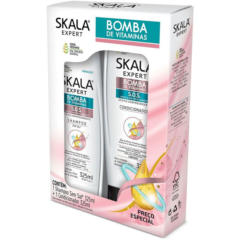 SHAMPOO Y ACONDICIONADOR SKALA BOMBA DE VITAMINAS