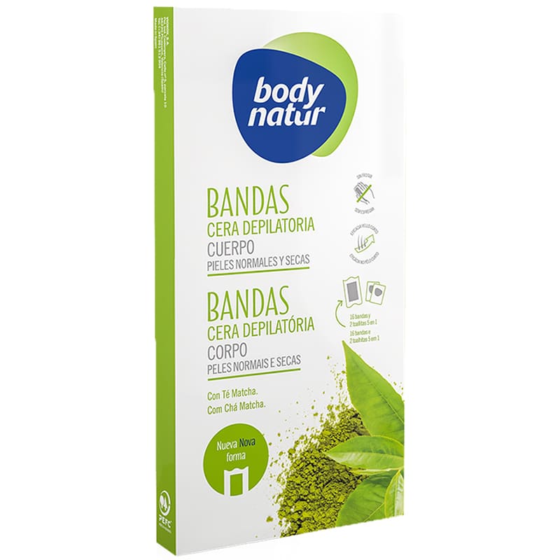 BANDAS DEPILADORAS BODYNATUR TE MATCHA 16 UND