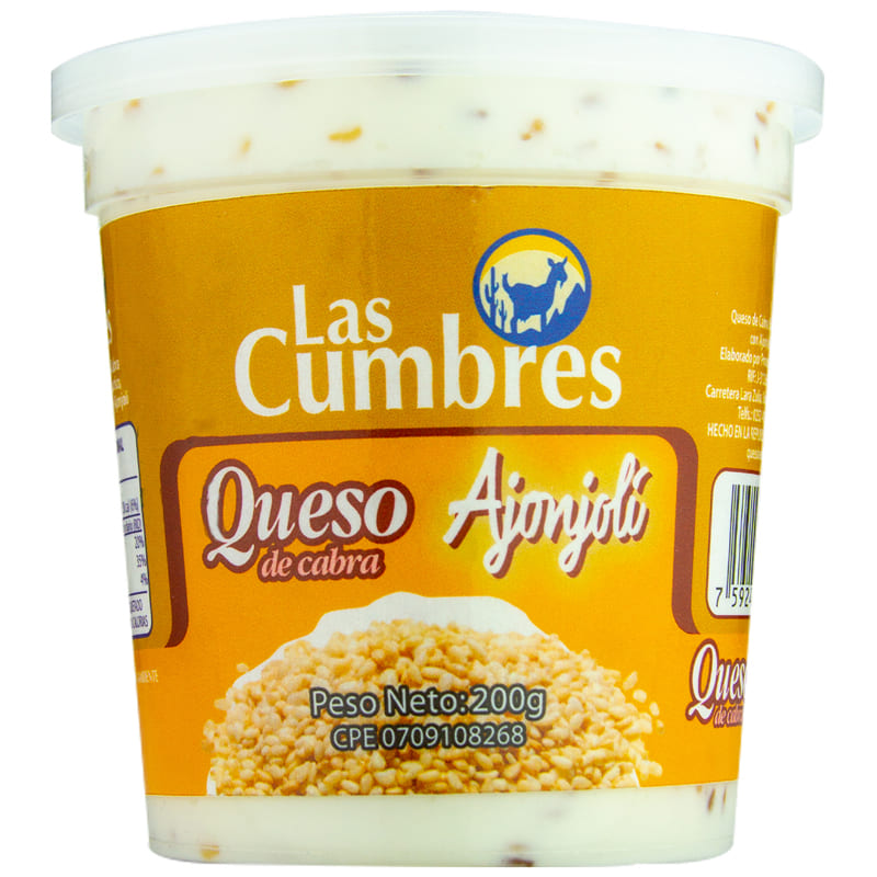 LAS CUMBRES QUESO 200 GR CABRA C/AJONJOLI