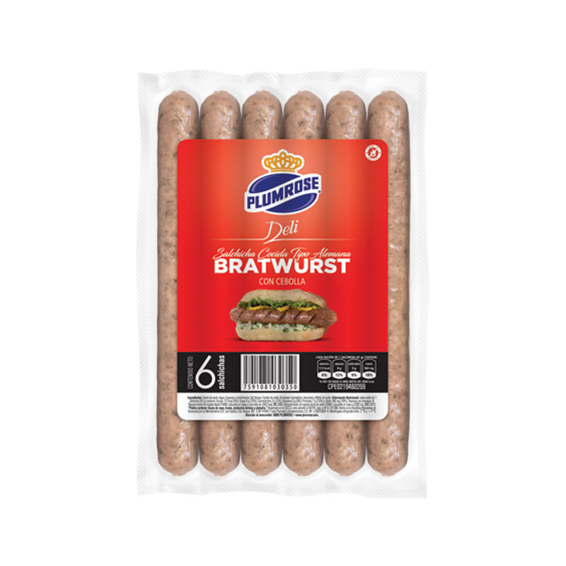 SALCHICHA ALEMANA (BRASTWURST) DELI 450 GR
