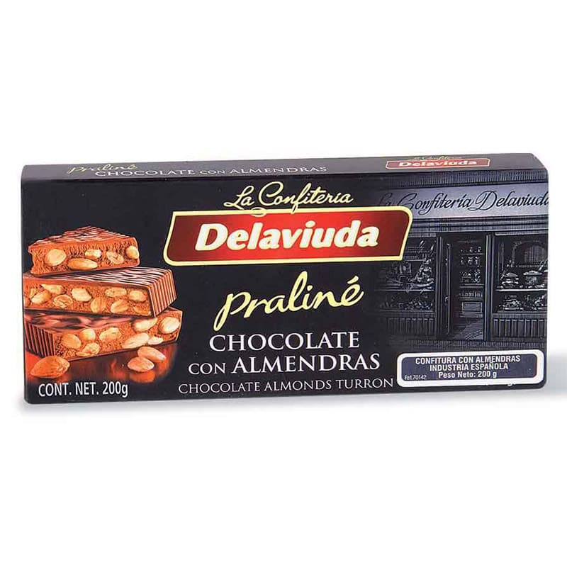 TURRON DE CHOCOLATE Y ALMENDRAS DELAVIUDA 200GR