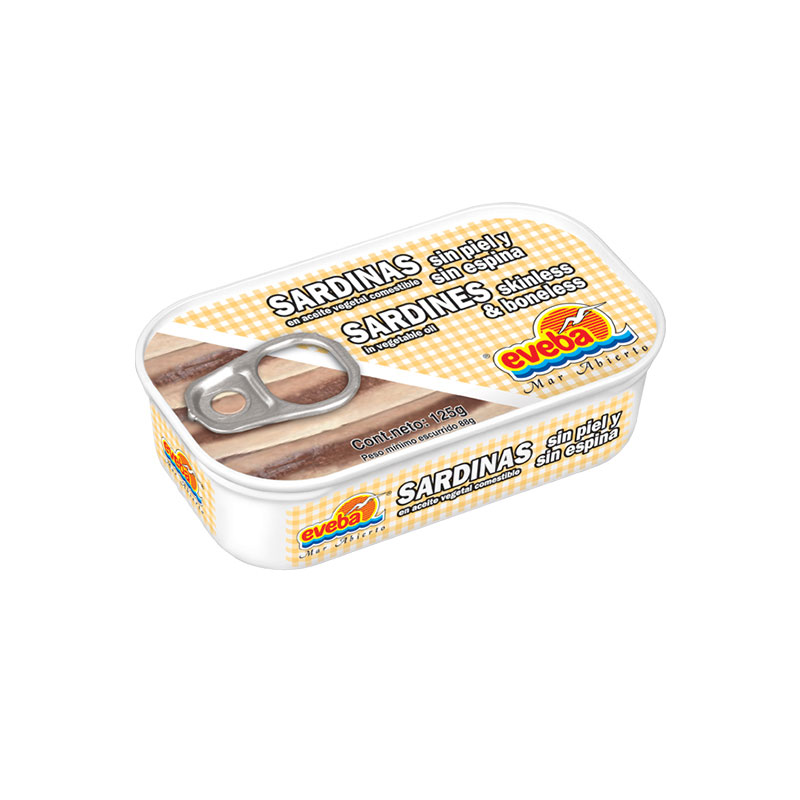 SARDINA SIN PIEL Y SIN ESPINA EVEBA 125 GR