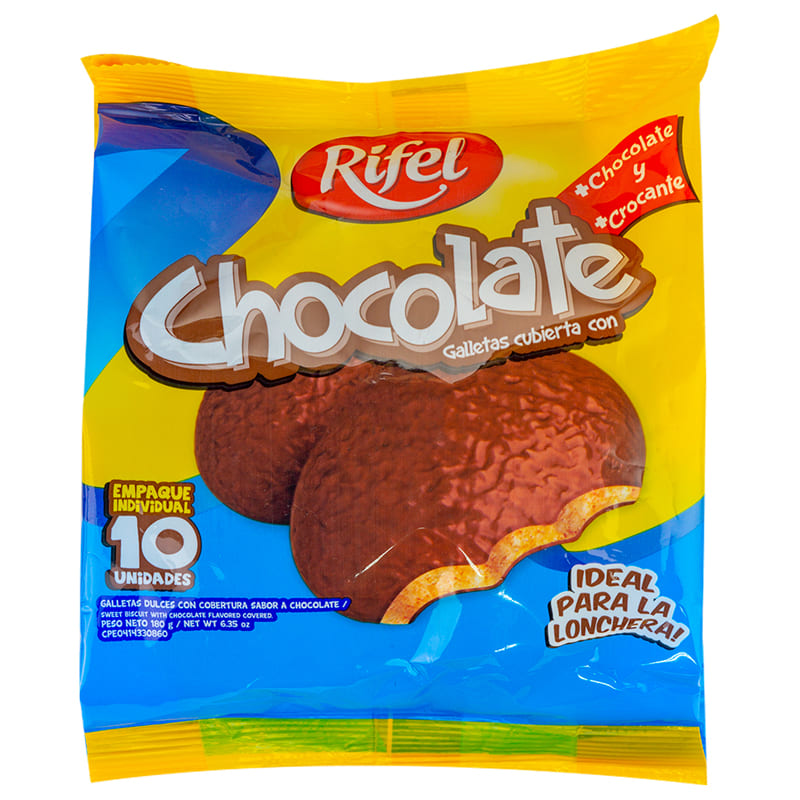 GALLETAS RIFEL CON CHOCOLATE 10 UND