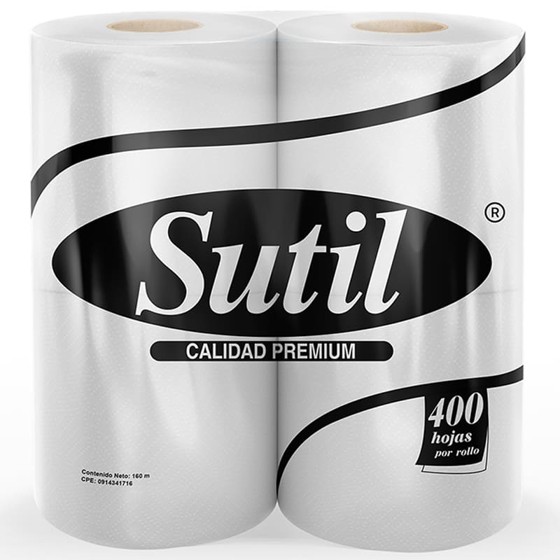 PAPEL HIGIENICO SUTIL 400 HOJAS 4UND