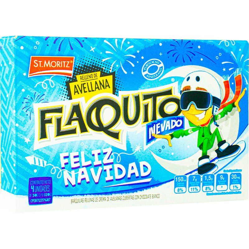 CHOCOLATE FLAQUITO DE AVELLANA NAVIDAD ST.MORITZ 120GR