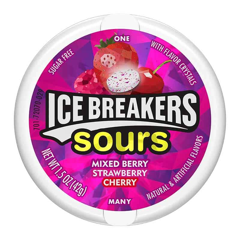 CARAMELOS ICE BREAKERS SOURS FRESA Y CEREZA