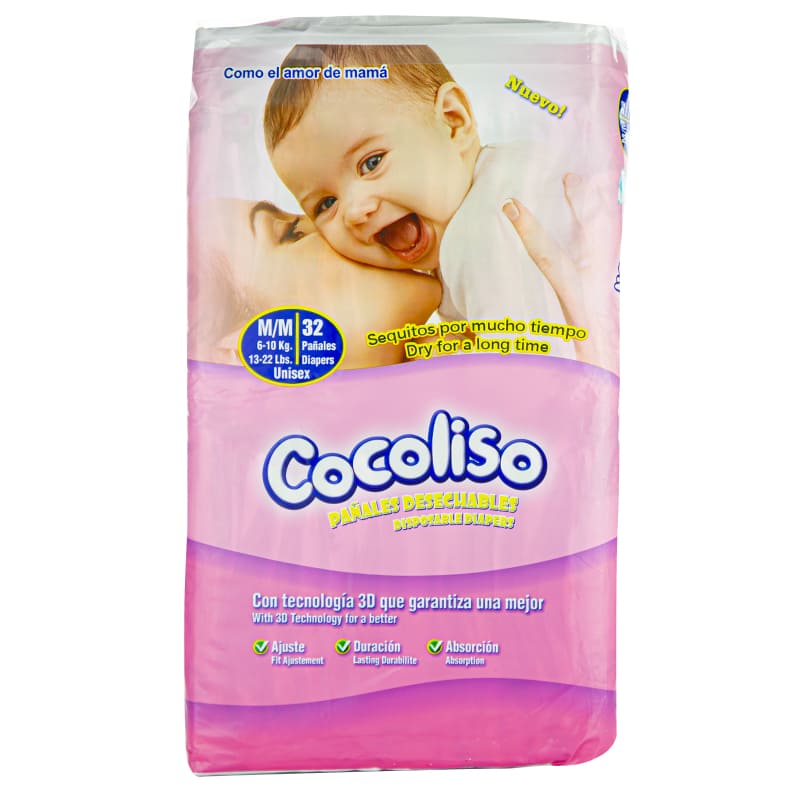 Pañales Cocoliso Talla M 32 Unidades