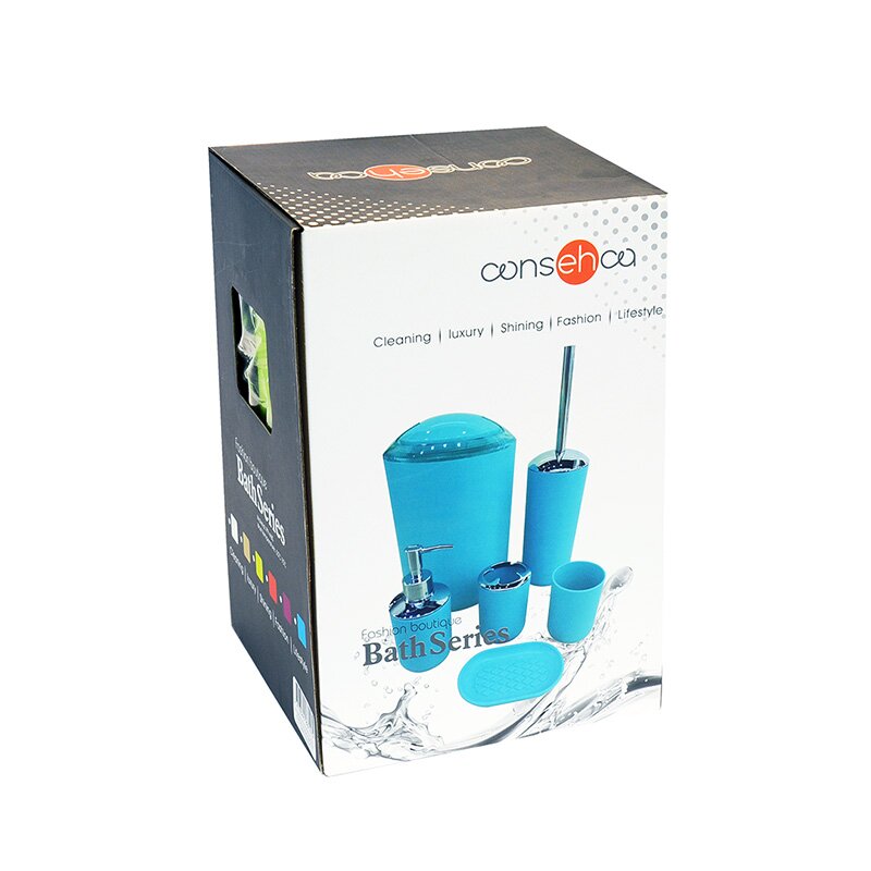 JUEGO ACCES/BAÑO PLASTICO 6 PZAS VERDE
