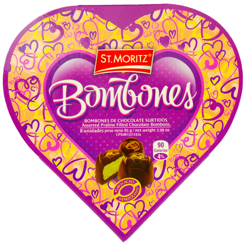 BOMBONES SURTIDOS DE CORAZON ST.MORITZ 85GRS