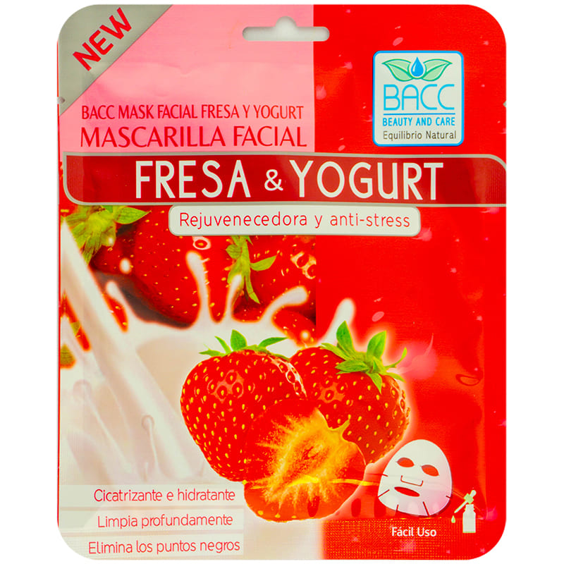 MASCARILLA FACIAL FRESA Y YOGOURT BACC