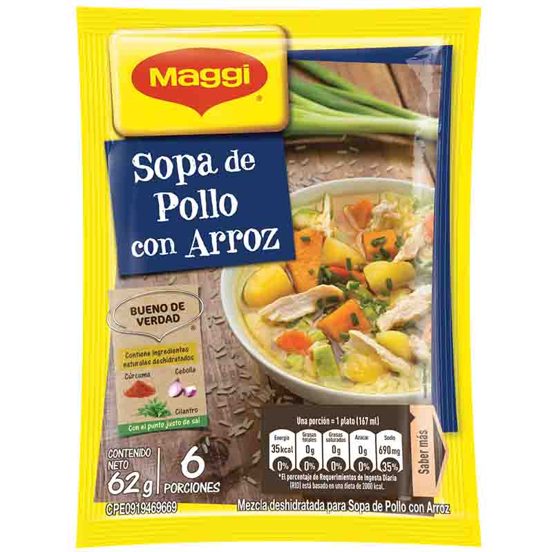 SOPA DE POLLO MAGGI CON ARROZ 62 GR