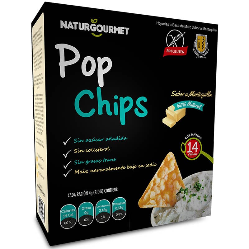 TORTILLAS POP CHIPS MANTEQ1UILLA NATURGOURMET 60GR