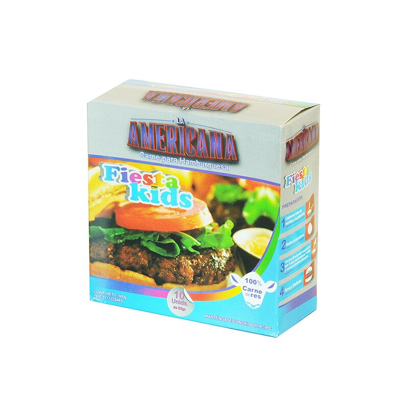 HAMBURGUESA DE RES LA AMERICANA 10 UND 50GR 