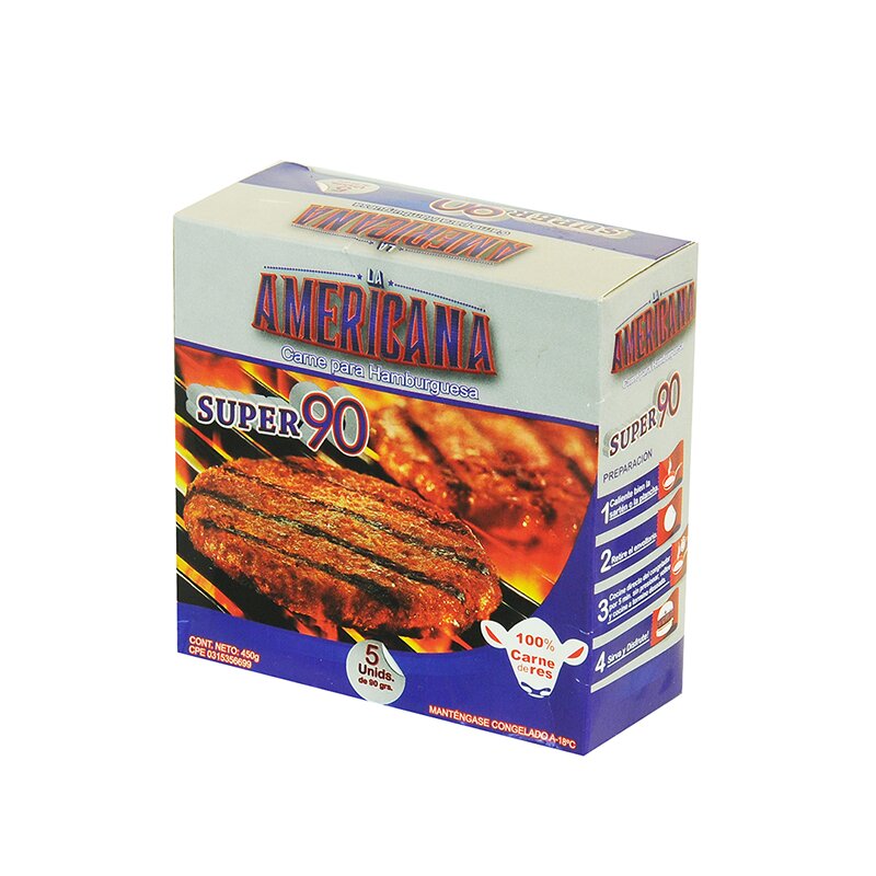 HAMBURGUESA DE RES LA AMERICANA 5 UND 90GR 