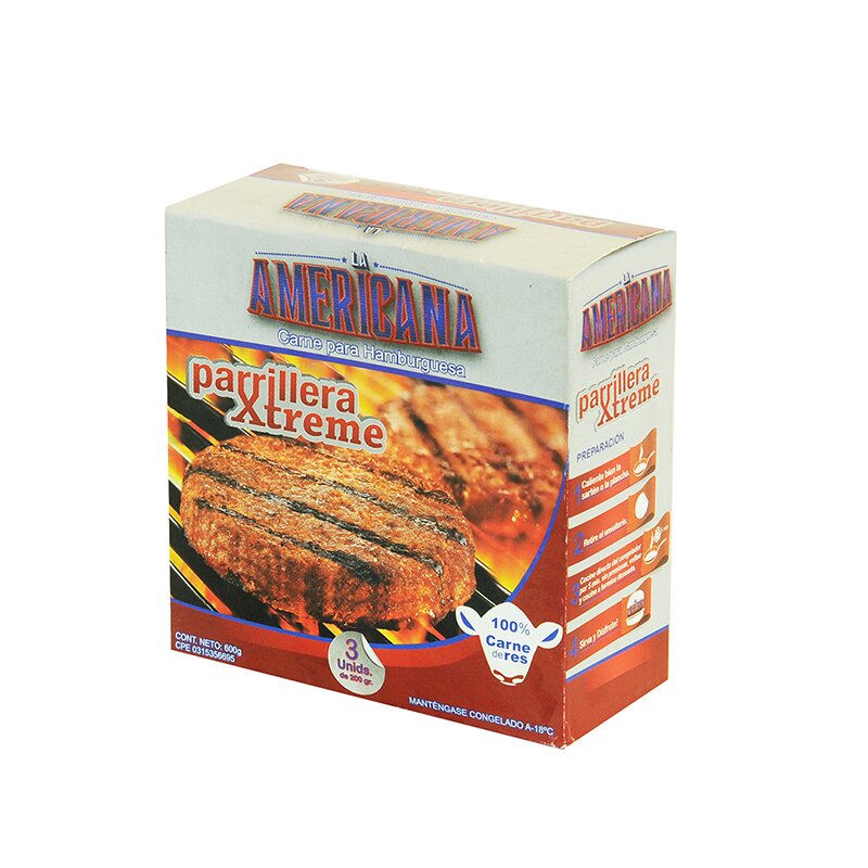 HAMBURGUESA DE RES LA AMERICANA 200G 3UND