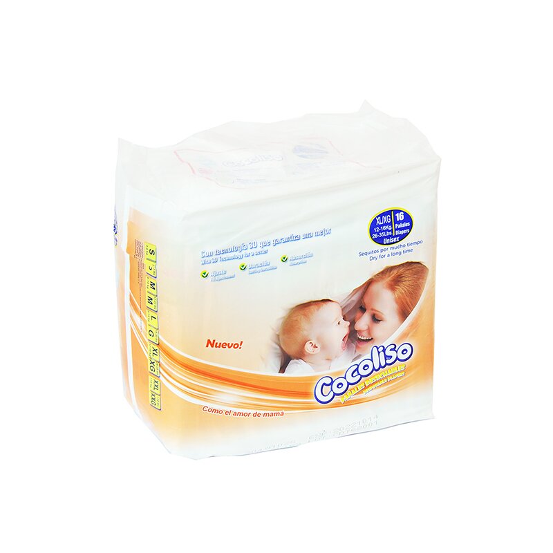 PAÑALES COCOLISO TALLA XL 16 UND