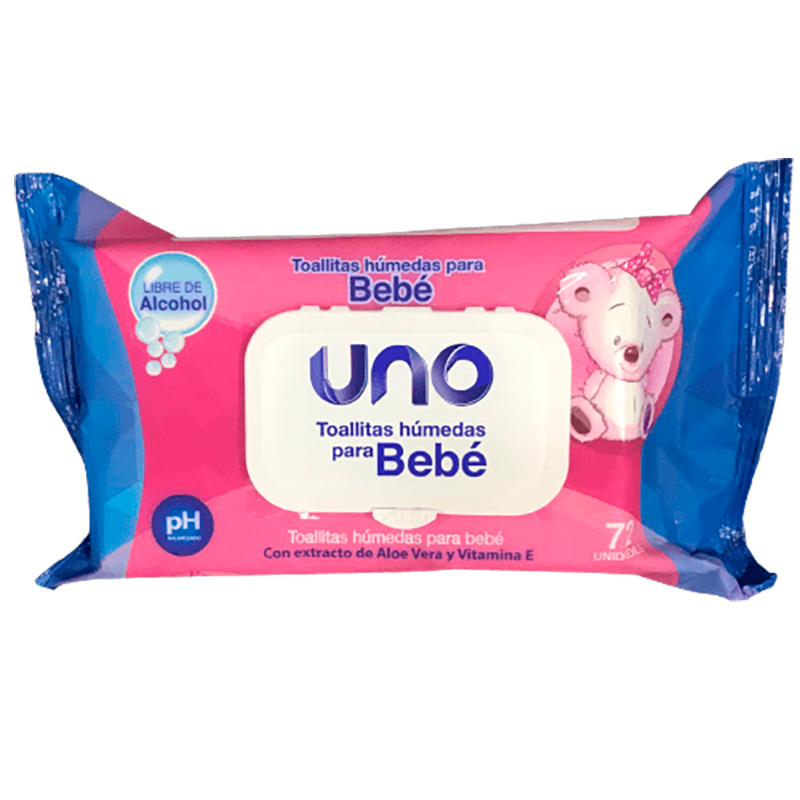 UNO TOALLAS HUMEDAS ROSA 72 UND