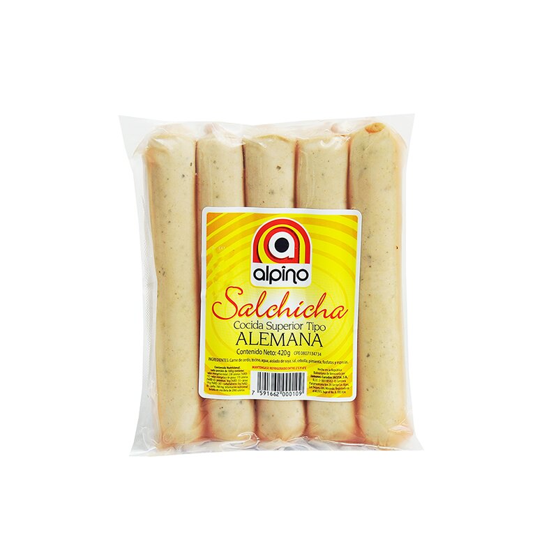 SALCHICHA ALEMANA ALPINO 450 GR