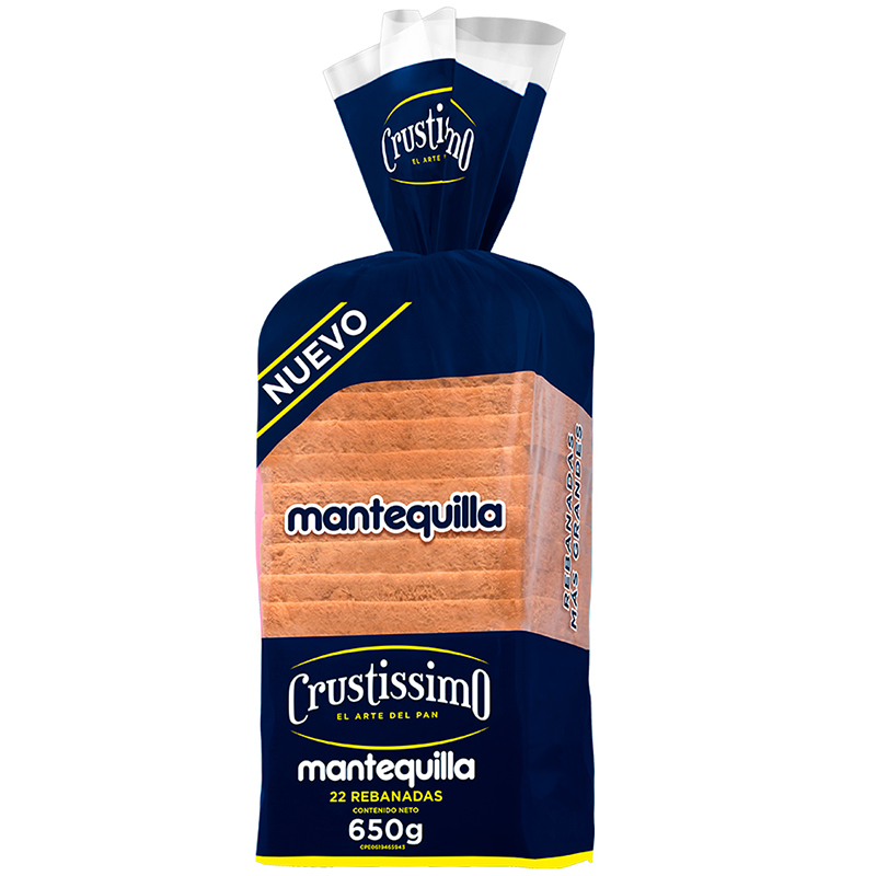 PAN SANDWICH CRUSTISSIMO MANTEQUILLA 650GR