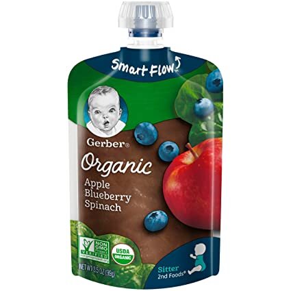 GERBER ORGANIC APPLE BLUEBERRY SPINACH 99GR