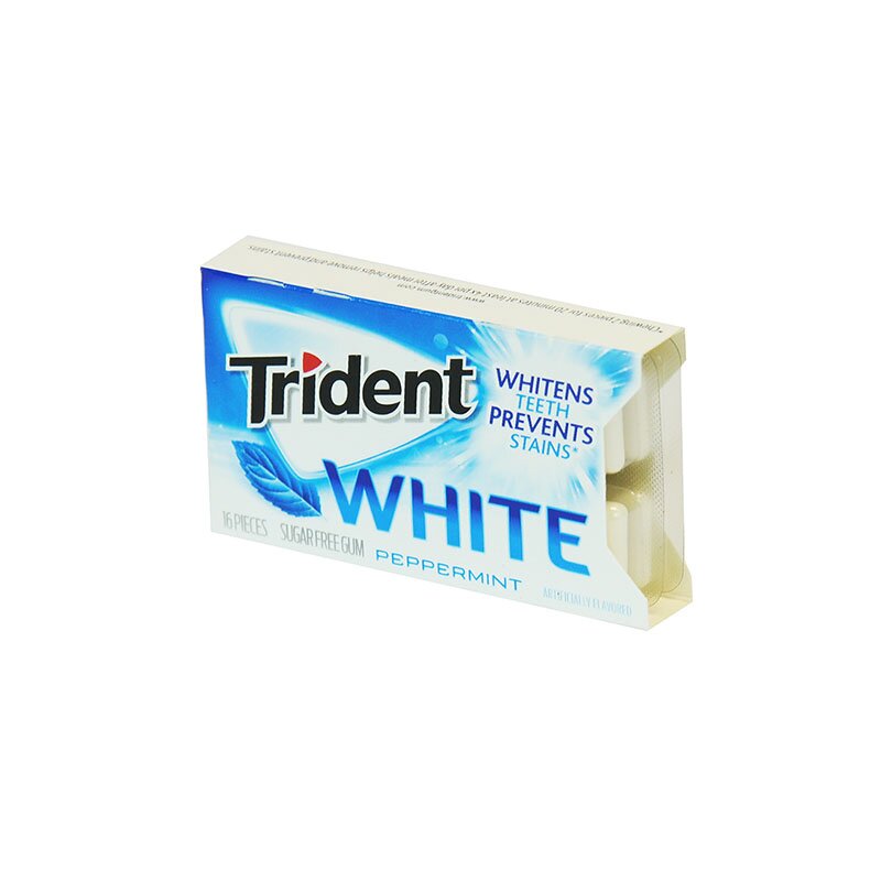 TRIDENT WHITE PEPPERMINT 16 UNIDADES