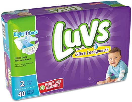 PAÑALES DE BEBE LUVS 5-8 KG 76 UND