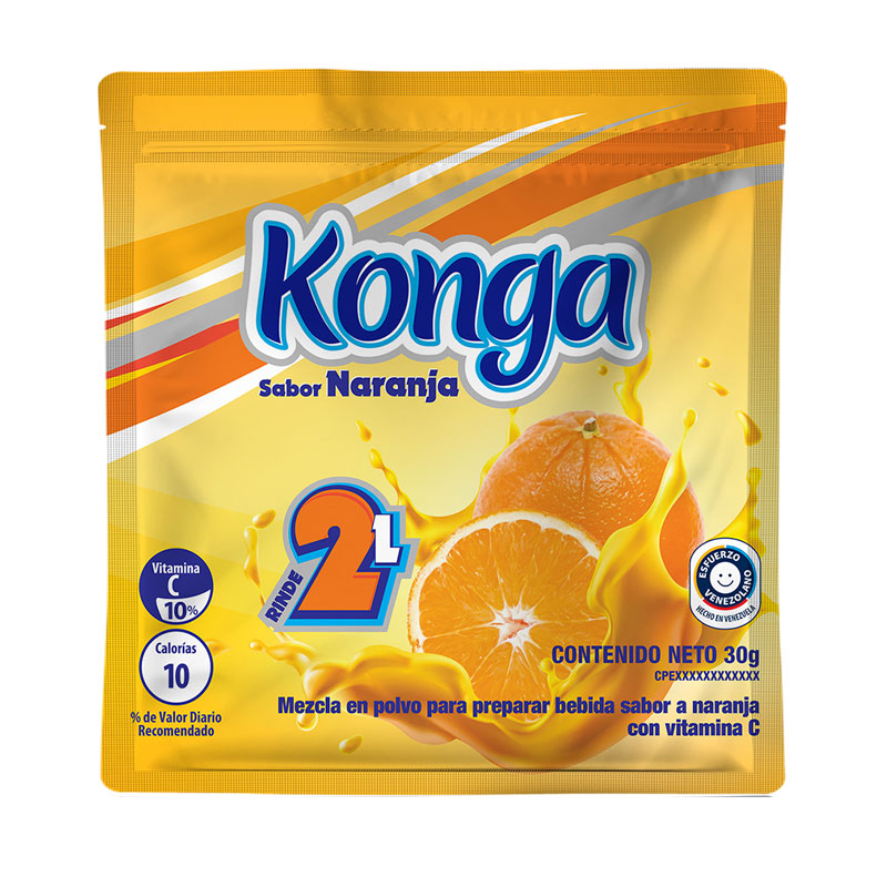 BEBIDA NARANJA  KONGA  8X14X 30 GR
