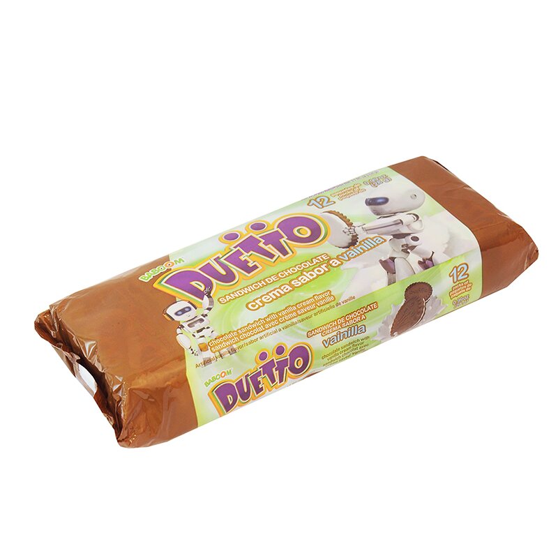 GALLETAS DE CHOCOLATE CON RELLENO DE VAINILLA DUETTO 12 UNDS
