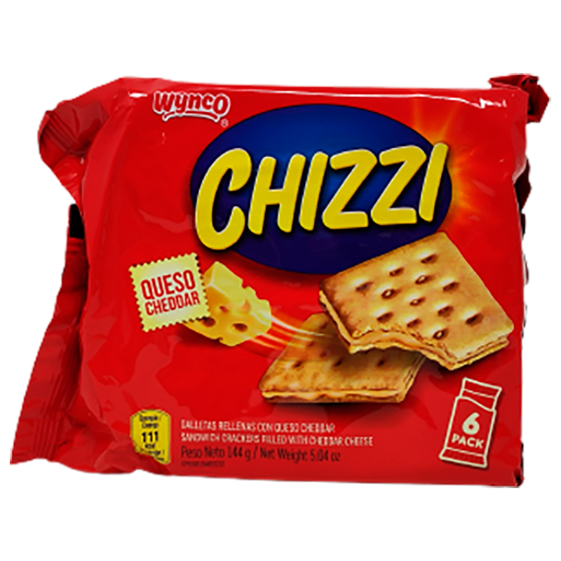 GALLETAS CHIZZI RELLENAS DE QUESO CHEDDAR 144 GR
