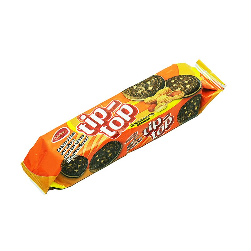 GALLETAS TIP TOP CHOCOLATE CON CREMA MANI 80 GR