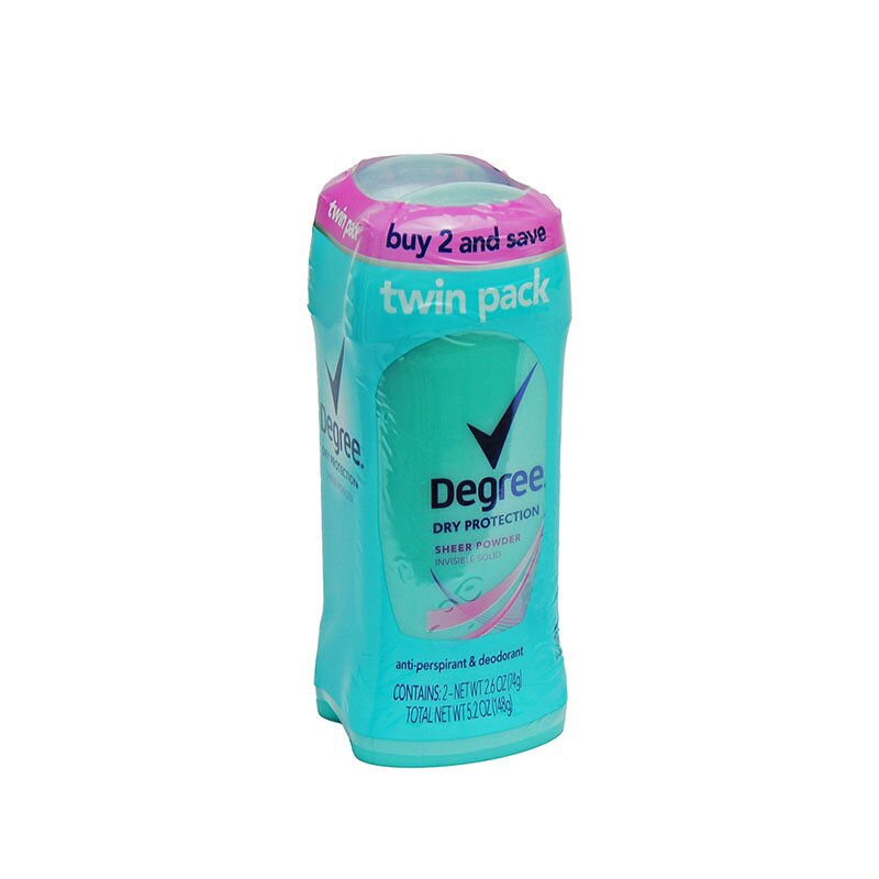 DESODORANTE DEGREE DRY PROTECTION SHEER PODWER TWIN PACK 74G