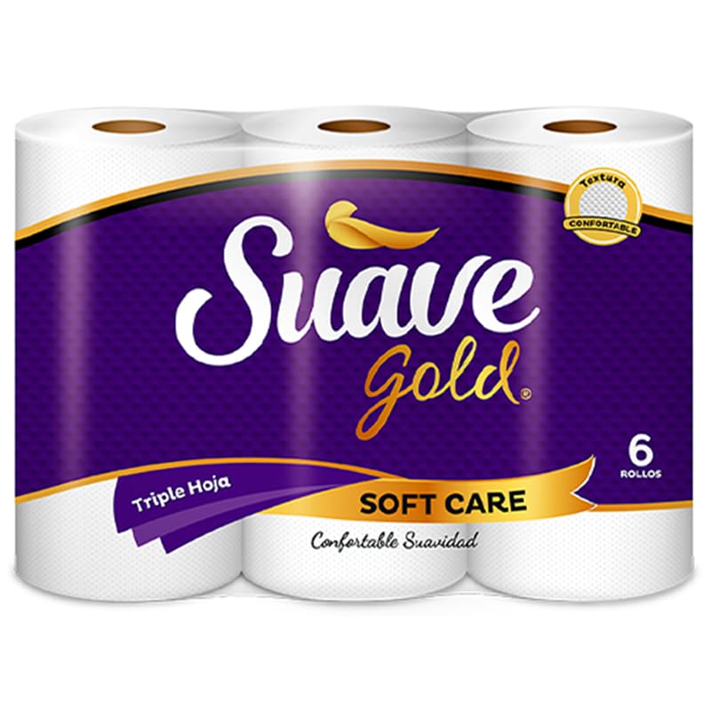 PAPEL HIGIENICO SUAVE GOLD SOFT CARE 6UND