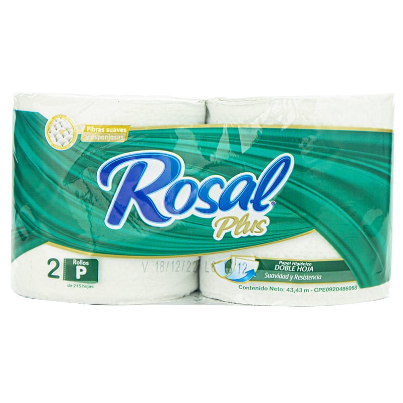 Papel Higienico Rosal Plus 215 Hojas 2 Unidades