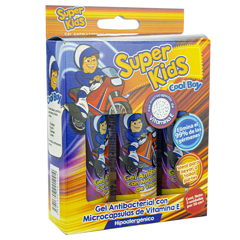 Gel Antibacterial Kids Super Niños 3 Unidades