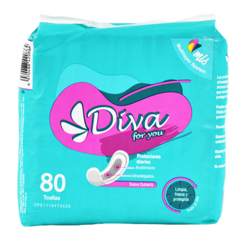 Protectores Diarios Diva 80 Unidades