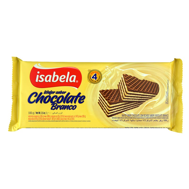 GALLETAS  WAFER DE CHOCOLATE BLANCO ISABELA 100GR