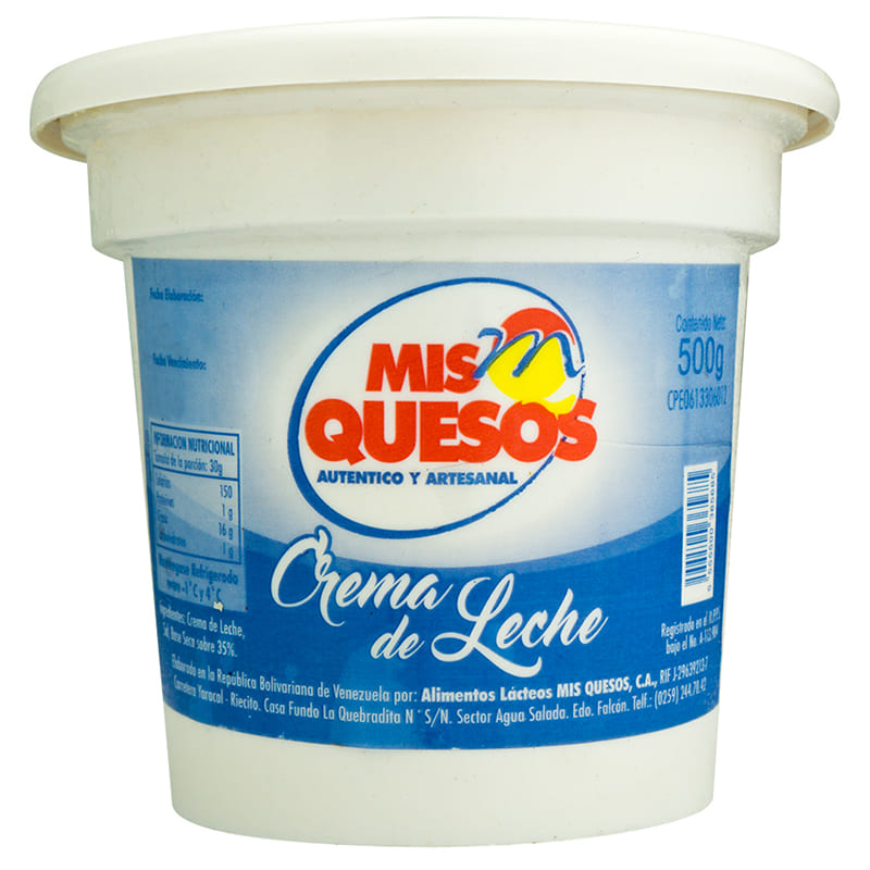 CREMA DE LECHE MIS QUESOS  500 GR