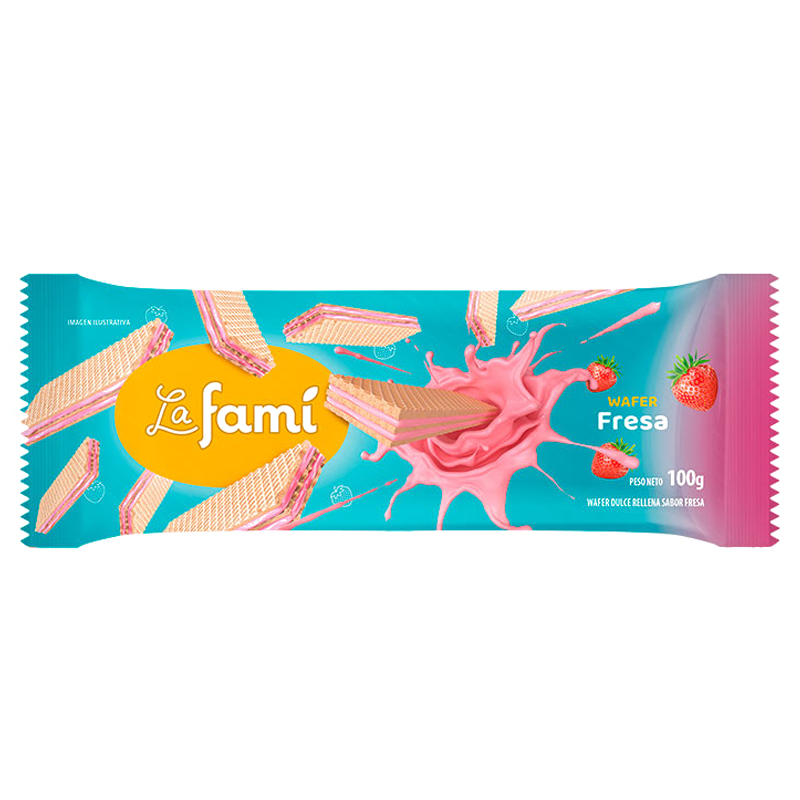 GALLETA DE FRESA WAFER LAFAMI 100GR